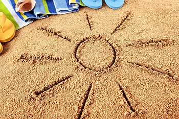 Summer, sand, sun, vacation, beach HD wallpaper