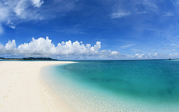 Japan Okinawa sky beach, sea, Japan, sand, beaches, Okinawa, sky, nature HD wallpaper