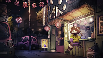 Digital Art, Lofi, Chill, Hip Hop, Raccoon , Lo-Fi Live HD wallpaper