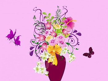 Vase Of Colour, Flowers, Colourful, Full, Vase HD wallpaper