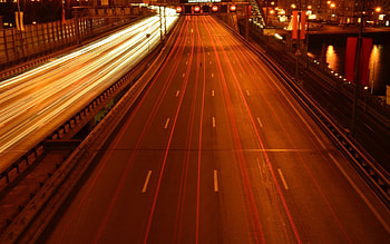 Cities, Auto, Moskow, Lights, Road, Bridge HD wallpaper