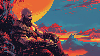 Kratos God of War, God of War, Kratos (God Of War), fantasy, warrior, fantasy warrior HD wallpaper