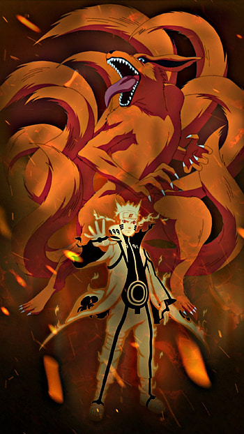 Naruto And Kurama, Naruto Sage Kyuubi Mode HD phone wallpaper