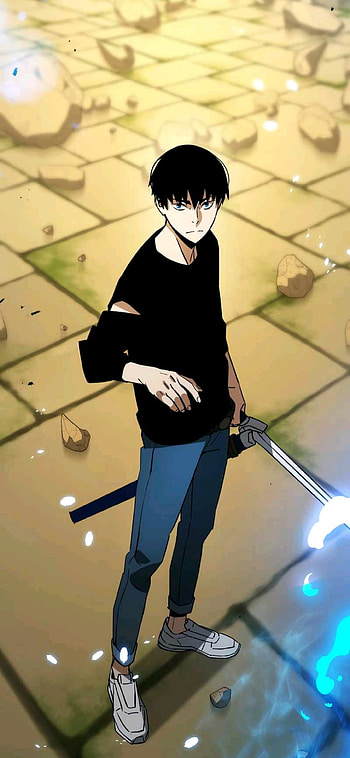 Anime Boy, standing, sword, art, manhwa, graph, anime_boy HD phone wallpaper