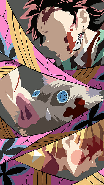 Zenitsu Agatsuma, Inosuke Hashibira, Tanjiro Kamado, Anime, Demon Slayer: Kimetsu no Yaiba HD phone wallpaper