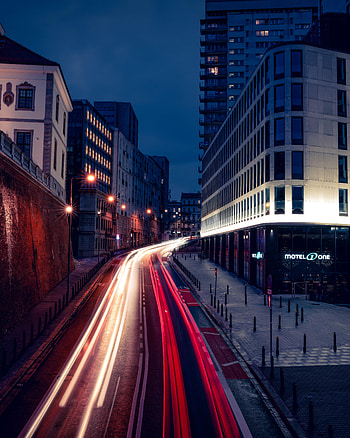 Cities, City, Lights, Road, Traffic, Movement, Long Exposure HD phone wallpaper