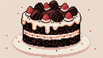 Ultra : Decadent Black Forest Cake Delight, black forest cake, cake, chocolate cake, pixel art, dessert HD wallpaper
