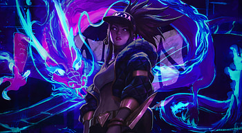 Neon art, League of Legends, Akali, art HD wallpaper