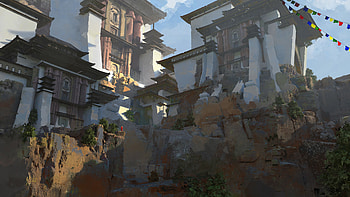 fantasy, temple HD wallpaper