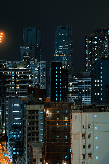 Cities, Night, Architecture, City, Building, View From Above, Skyscrapers HD phone wallpaper