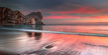 Splendor, sea, sea view, sunrise, clouds, nature, sky, sunset, ocean HD wallpaper