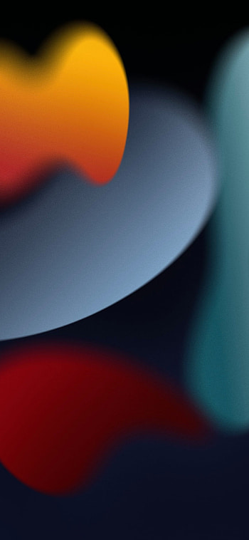 iOS 15 Dark, orange, electric blue HD phone wallpaper