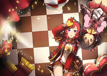 Maki & Nico, magic, nico, maki, cute, red hair, anime girls, anime, red, girls, school HD wallpaper