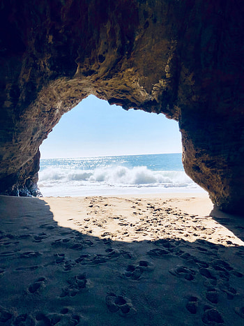 Nature, Sea, Beach, Sand, Cave, Arch HD phone wallpaper