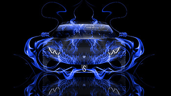 Lamborghini-Huracan-Front-Blue-Fire-Abstract-Car-2014- . HD wallpaper