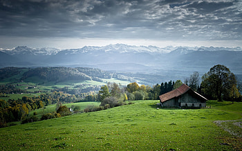 Open Spaces, Landscape, Nature, Small House, Lodge, Plain, Expanse, Serenity HD wallpaper