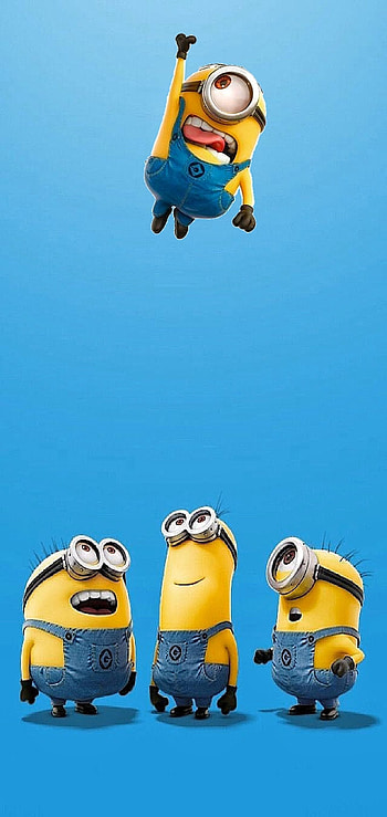 Amoled Minion, Centre Punch Hole HD phone wallpaper