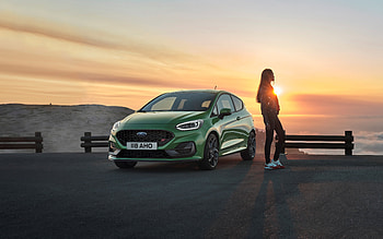 Ford Fiesta ST, sunbeams, Fiesta, car, Ford, girl HD wallpaper