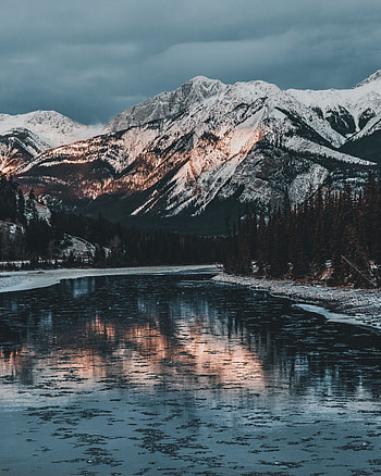 Nature, Mountains, Snow, Lake, Canada, Snow Covered, Snowbound, Jasper HD phone wallpaper