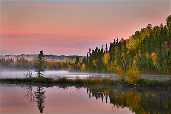 Autumn, reflections, landscape, lake, trees, nature HD wallpaper