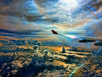 Above the clouds, blue, popular, beautiful, beauty, plain wing, airplane, clouds, space, nature, sky HD wallpaper