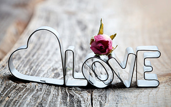 Love, Words, Metal, Heart HD wallpaper