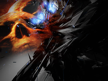 crystalized, black, abstract, crystal, skull, evil, dark, skulls HD wallpaper