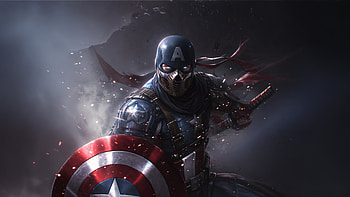Captain America Vengeance, captain-america, superheroes, artwork, digital-art, ai, deviantart HD wallpaper