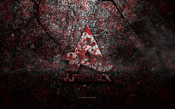Afrojack logo, grunge art, Afrojack stone logo, red stone texture, Afrojack, grunge stone texture, Afrojack emblem, Afrojack 3d logo HD wallpaper