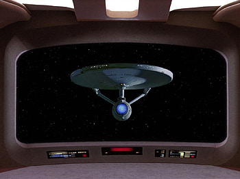 Unexpected Encounter, Star Trek, starship, TNG, Enterprise HD wallpaper