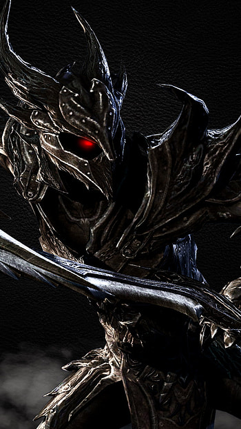 The Daedric Servant, The Elder Scrolls V: Skyrim, The Elder Scrolls, dark, sword, warrior, video game, Dark Gaming HD phone wallpaper