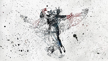 Abstract, Dance, Movement, Traffic, Paint, Skull, Skulls HD wallpaper