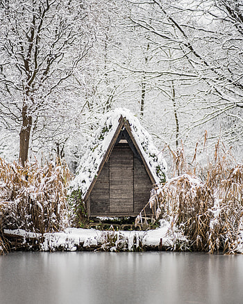 Winter, Nature, Rivers, Snow, House HD phone wallpaper