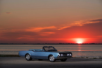 1967-Oldsmobile-Cutlass-422, Conv, Classic, Blue, GM HD wallpaper