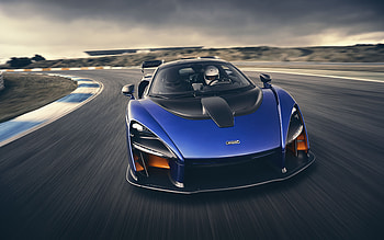 McLaren Senna, Yanos blue, on-road HD wallpaper