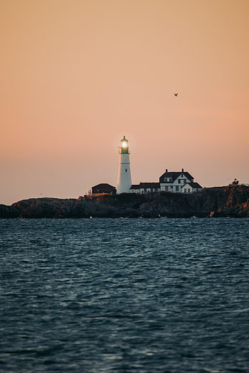 Nature, Water, Building, Horizon, Glare, Lighthouse HD phone wallpaper