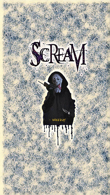 Scream v2, art, halloween, blue, wave, ghostface, scream, 9:16 HD phone wallpaper