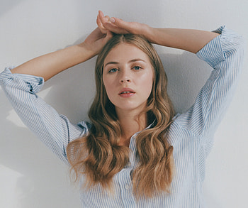 Celebrity, model, Hermione Corfield, white shirt HD wallpaper