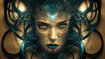 Art, Girl, Fantastic, Face, Surreal HD wallpaper