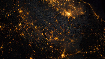 Yellow Black Glow Planet Earth Surface Space Galaxy Space HD wallpaper