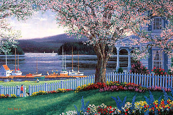 Randy van Beek - Opening Day, art, painting, randy van beek, tree HD wallpaper