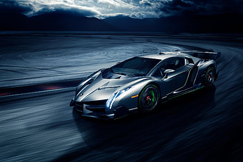 Grey Lamborghini Veneno In The Night, lamborghini-veneno, lamborghini, cars HD wallpaper