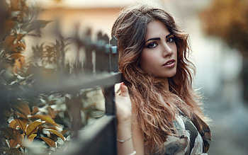 model, eyes, girl, hair HD wallpaper