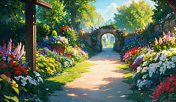 Garden of Ediroth, colorful, flower, garden, nature, landscape HD wallpaper