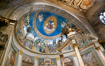 Santa Croce in Gerusalemme, Basilica di Santa Croce, interior, inside view, Rome, Italy, frescoes on the walls, Rome Landmark HD wallpaper