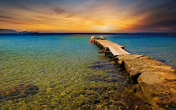 Nature, Water, Sunset, Sea, Horizon, Transparent, Pier, Evening, Yacht, Breakwater HD wallpaper