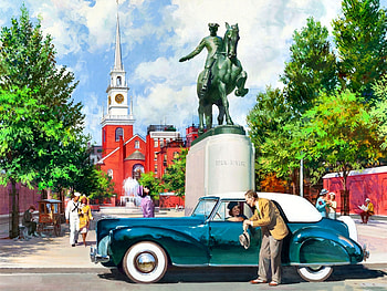 1941 Lincoln Continental F, Continental, 1941, art, cars, beautiful, automobile, illustration, Lincoln, artwork, wide screen, painting, auto HD wallpaper