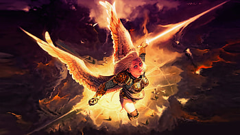 Gold Angel Fantasy Girl With Wings , fantasy-girls, angel, wings, artist, artwork, digital-art HD wallpaper