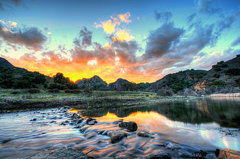 Landscape, Nature, Rivers, Sky, Clouds, Usa, United States, r, California, Malibu HD wallpaper