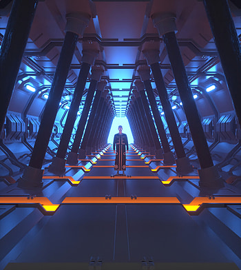 Alien, Shine, Light, Silhouette, Miscellanea, Miscellaneous, Glow, Corridor, Stranger HD phone wallpaper